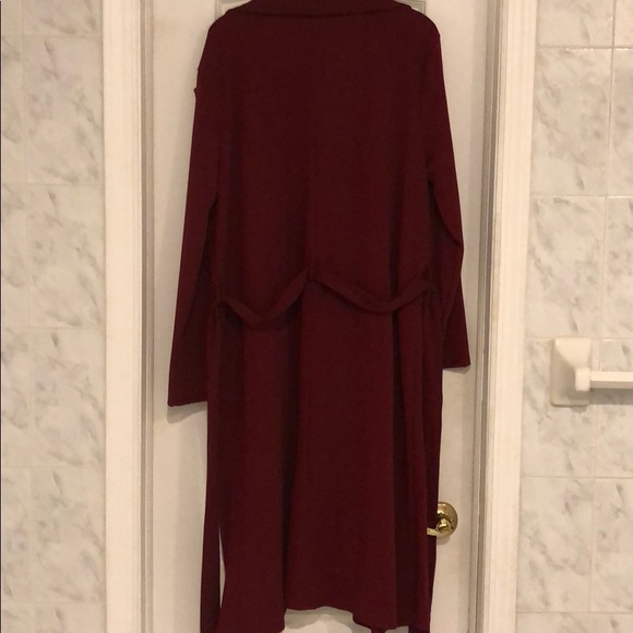 RED WINE BELTED CARDIGAN/ JACKET - Picture 8 of 8
